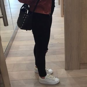 Open-handle Zara crossbody bag with stud detail